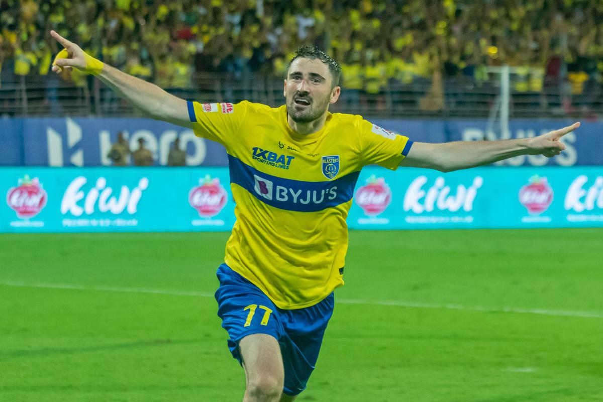 Ivan Kaliuzhnyi celebrating goal