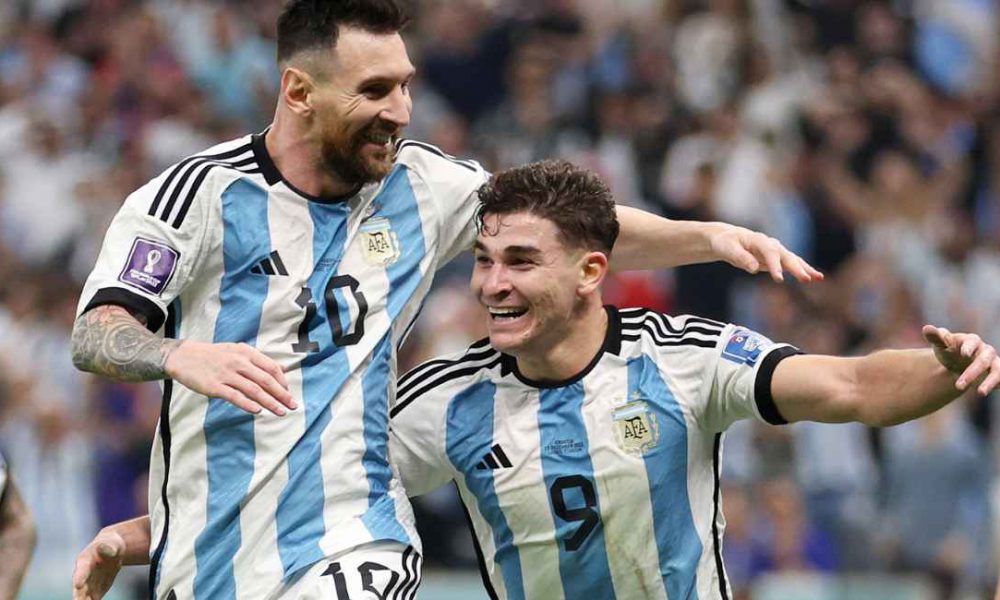 Messi and Alvarez Celebration