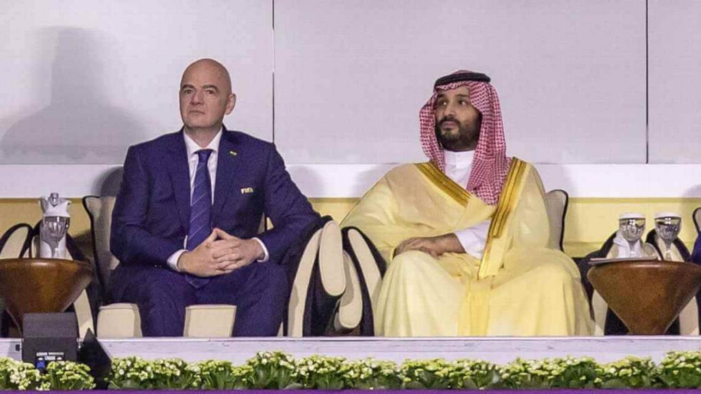  Mohammed Bin Salman and FIFA president Gianni Infantino